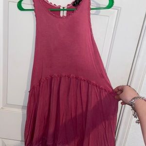 Flowy Pink back zip top